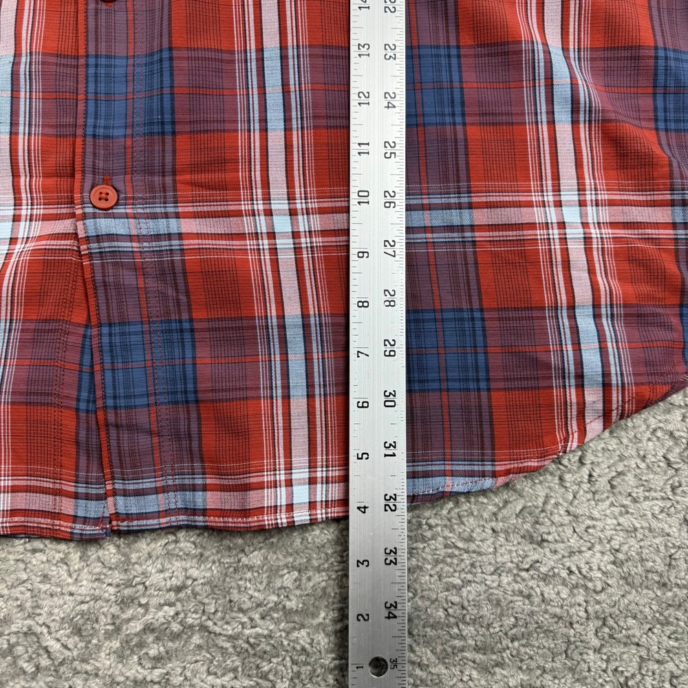 Columbia Omni-Shade Plaid Button Down Shirt Mens 2X Red Blue XS1181 Long Sleeve - Picture 9 of 14